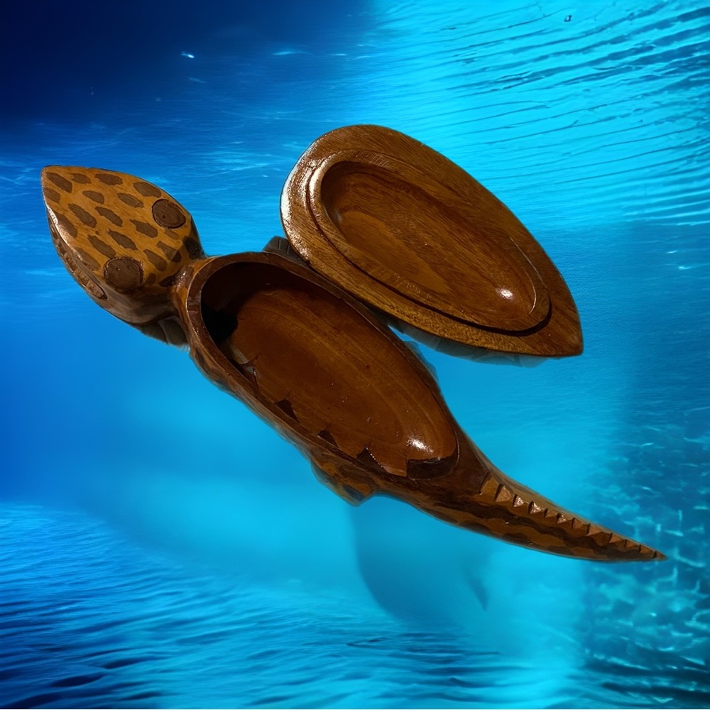 Wooden alligator with storage from Haiti